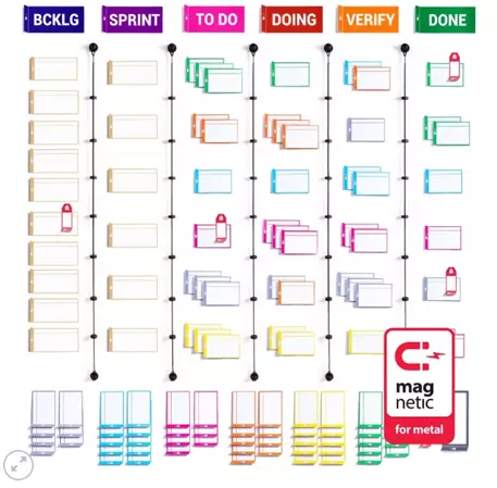 Een Scrum bord magneten - Complete Set koop je bij MegaOffice